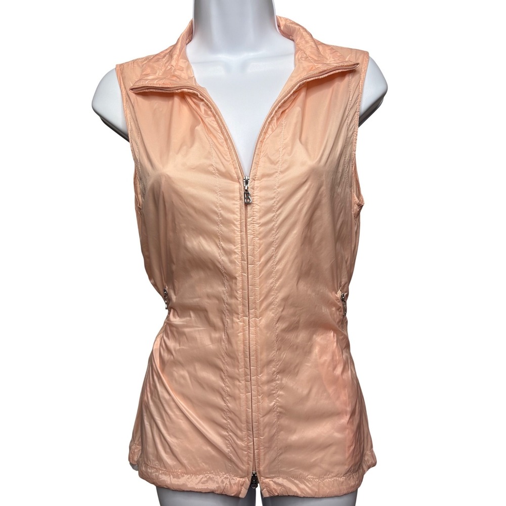 BOGNER Womens Peach Mock Neck Zip Gilet Slim Fit Windbreaker Vest 4 Girly Sporty
